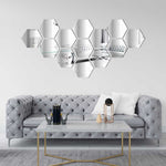 Golden or Silver Hexagon Mirror Wall Décor in Acrylic